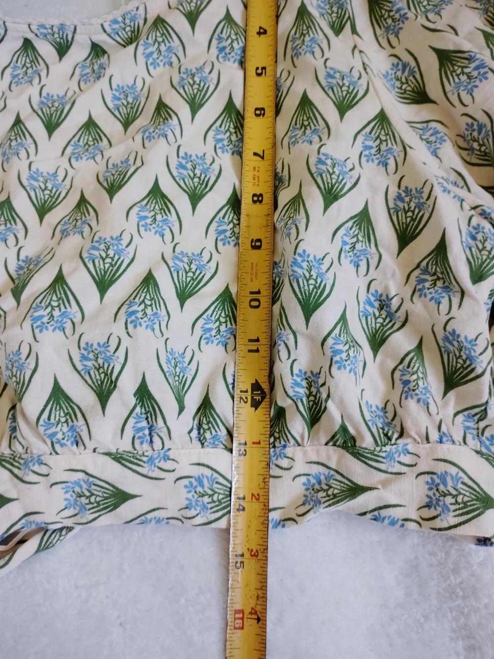 Zara Cream Floral Print Cropped Puff Sleeve Top - Backless, BOHO, Casual,Comfort